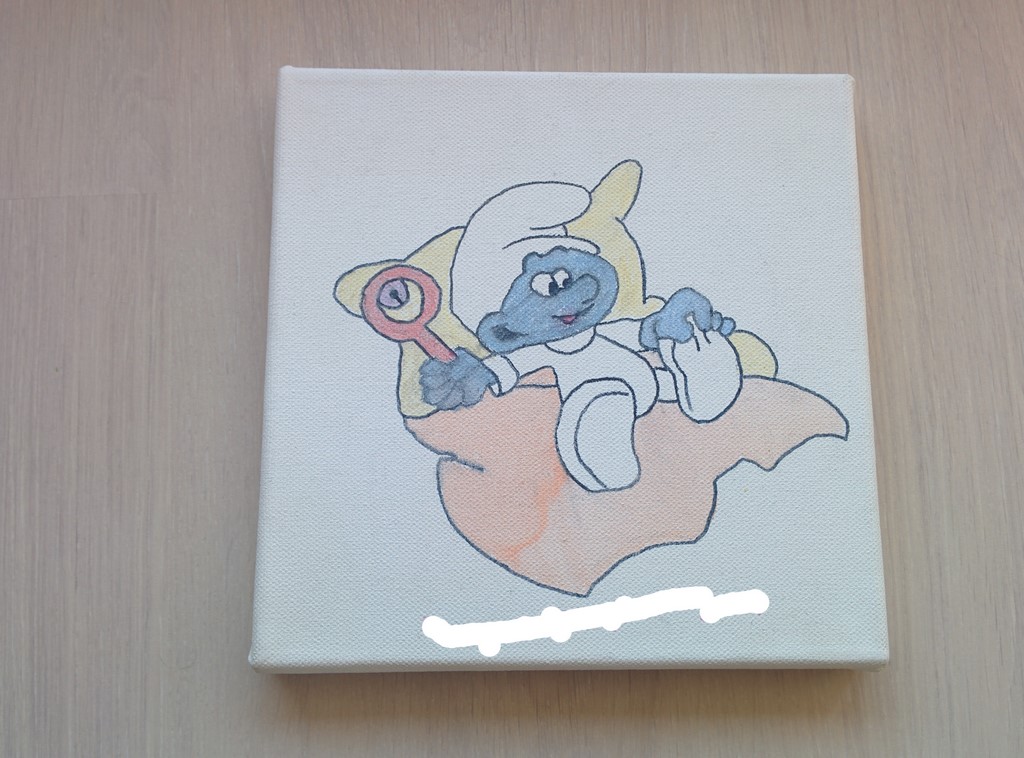 Cadre Bébé Schtroumpf