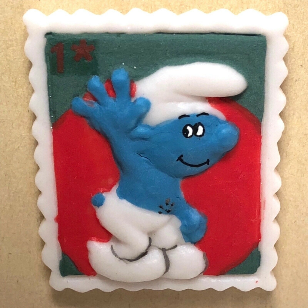 Fève timbre Schtroumpf