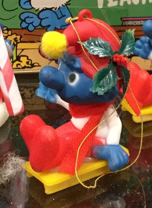 Décoration de Noël - Schtroumpf sur une luge