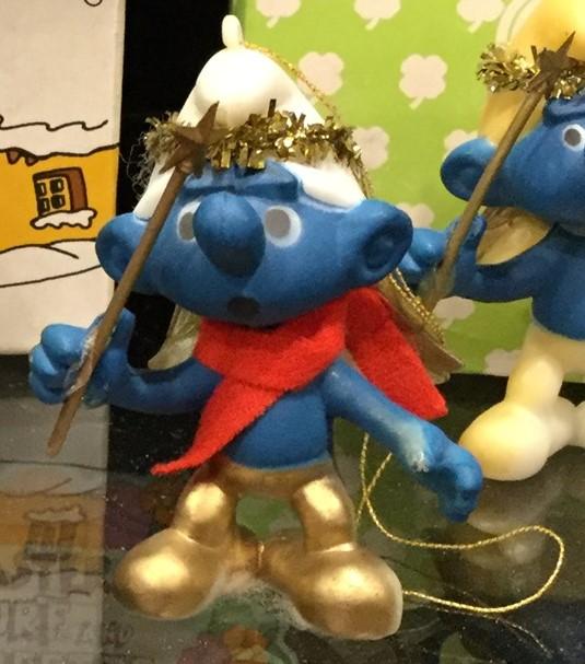 Décoration de Noël - Schtroumpf avec couronne