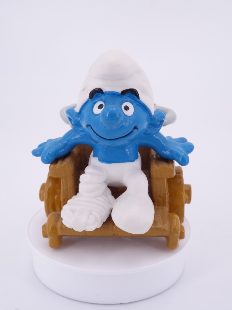 Schtroumpf en chaise roulante
