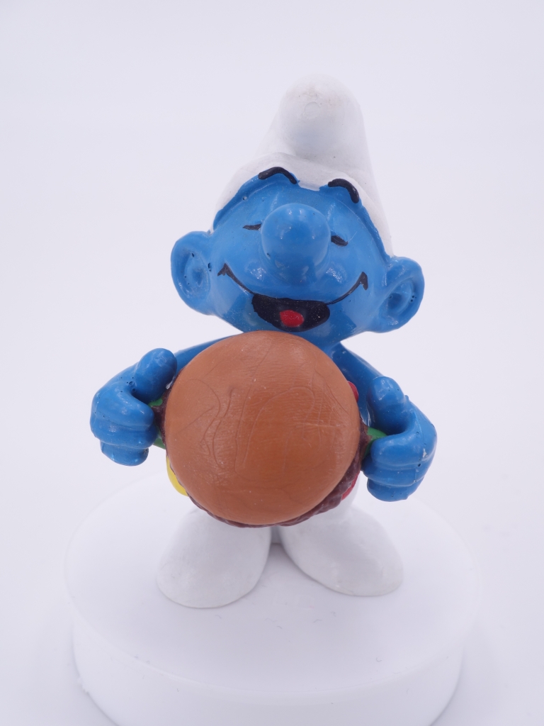 Schtroumpf avec hamburger