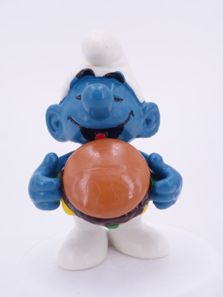 Schtroumpf avec hamburger