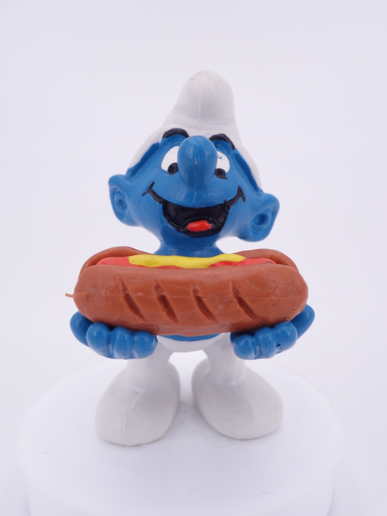 Schtroumpf avec hotdog