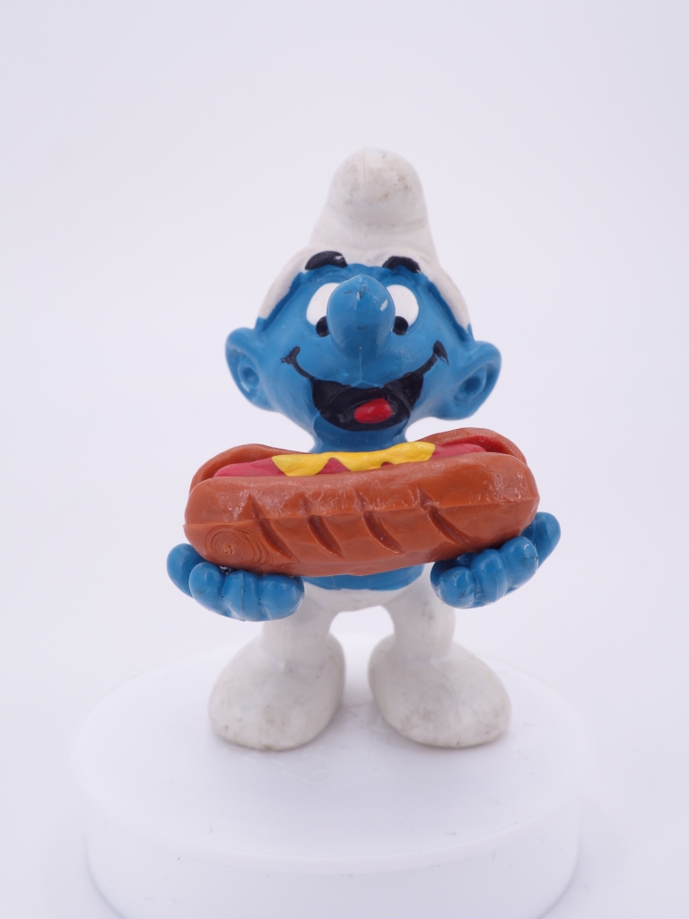 Schtroumpf avec hotdog
