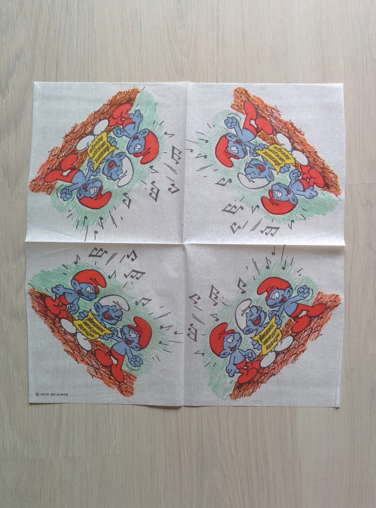 Serviette en papier Schtroumpfs qui chantent