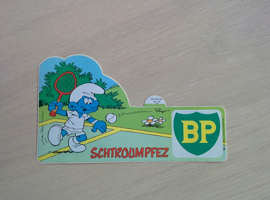Autocollant BP Schtroumpf tennisman