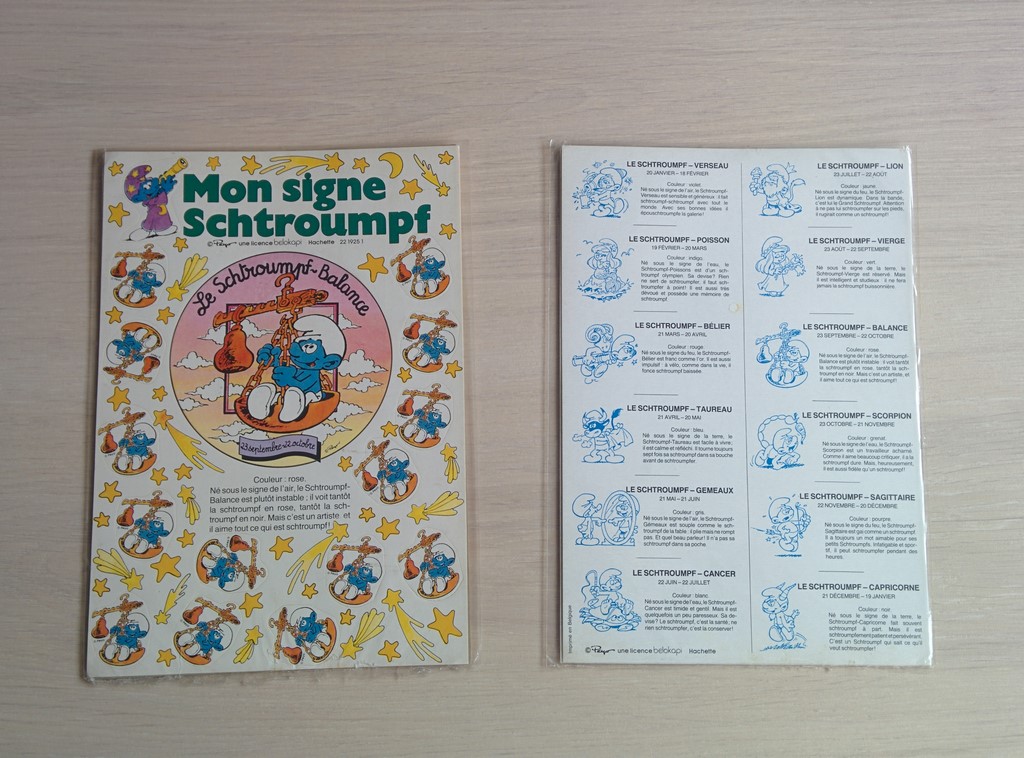 Planche d'autocollants signe astrologique Balance 