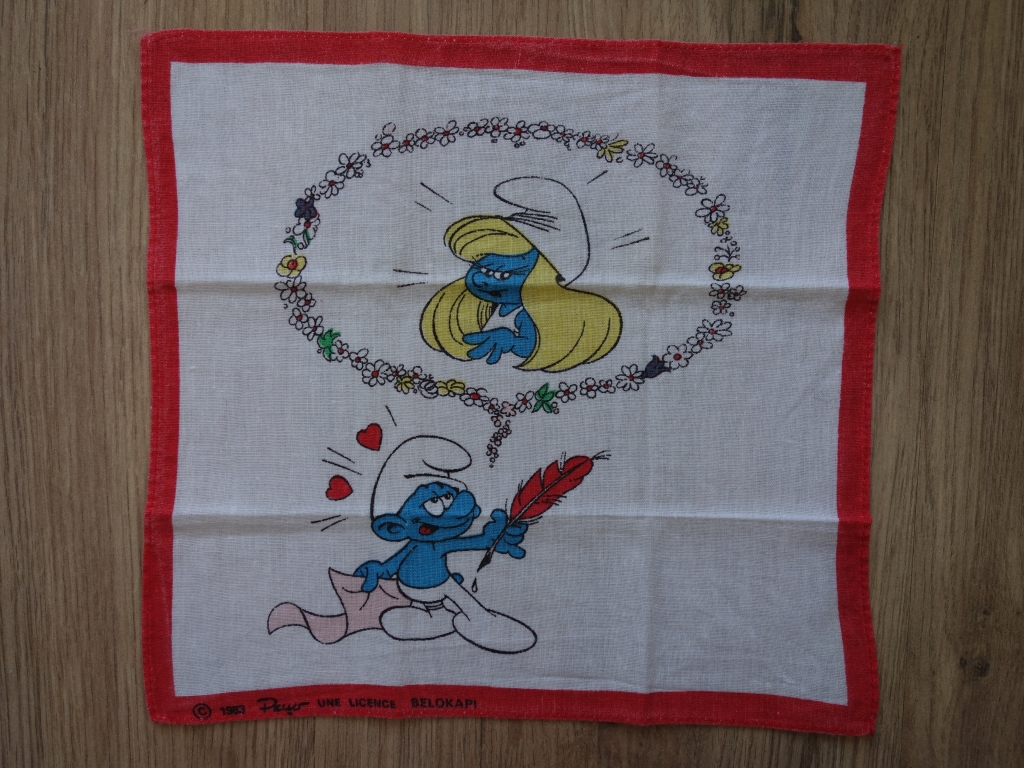 Mouchoir Schtroumpf poète et Schtroumpfette