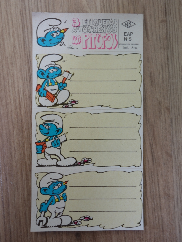 Autocollants pour cahier - N°5 - Schtroumpf Bricoleur