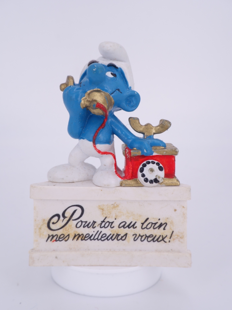 Schtroumpf au téléphone (gros support)