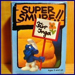 Schtroumpf avec pancarte