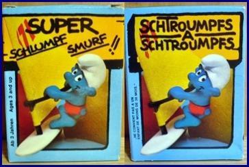 Schtroumpf sur planche à voile