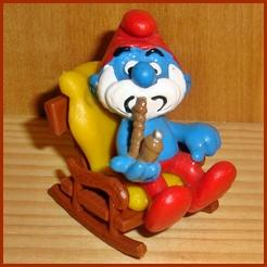 Grand Schtroumpf avec pipe et chaise