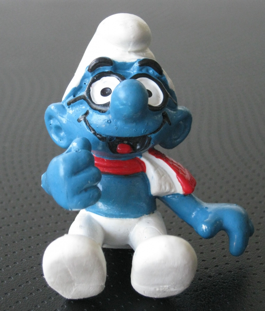 Schtroumpf en hélicoptère