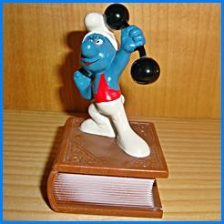 Timbre / Tampon encreur - Schtroumpf costaud