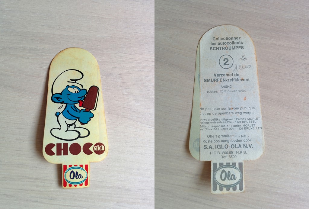 Autocollant Ola Schtroumpf avec une glace - Numéro 2