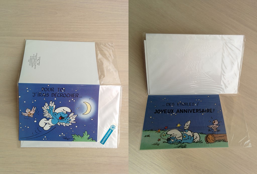 Carte d'anniversaire Schtroumpf