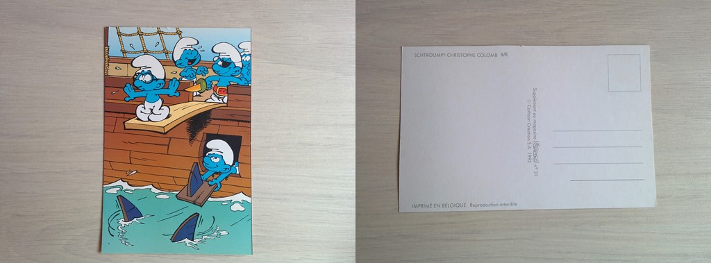 Carte Schtroumpf à Lunettes sur la planche