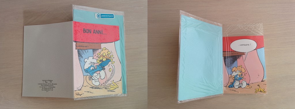 Carte d'anniversaire Schtroumpf Cuisinier