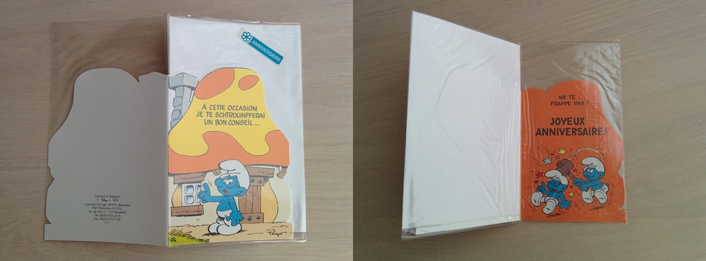 Carte d'anniversaire - Schtroumpf à Lunettes