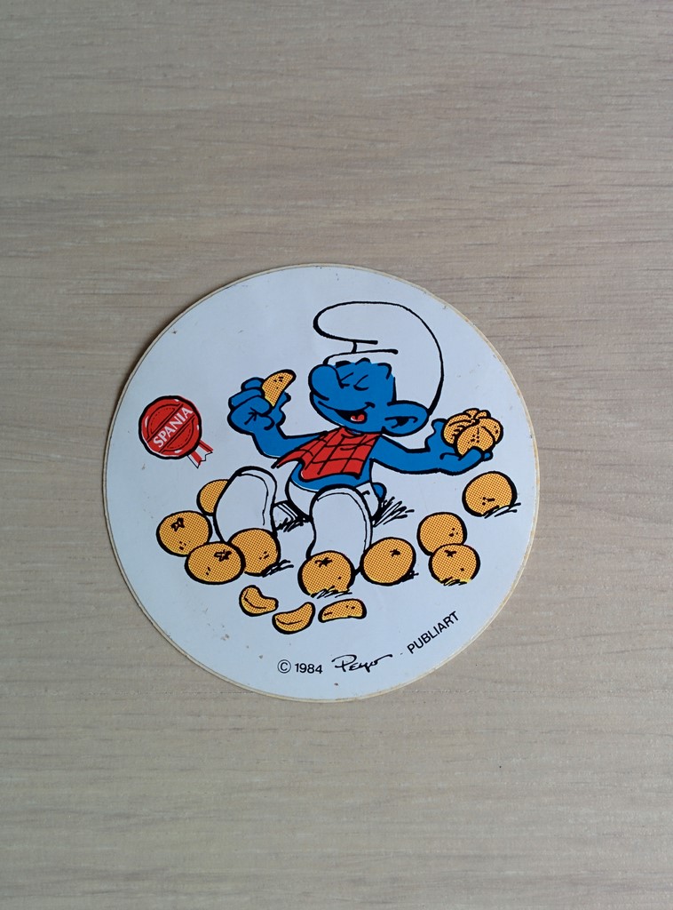 Spania - Autocollant Schtroumpf qui mange