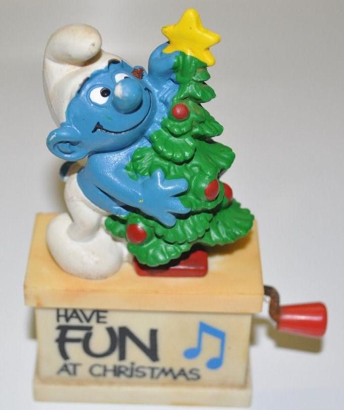 Schtroumpf avec sapin de Noël