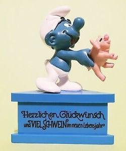 Schtroumpf félicitations avec cochon