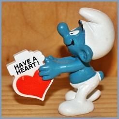 Schtroumpf avec panneau cœur