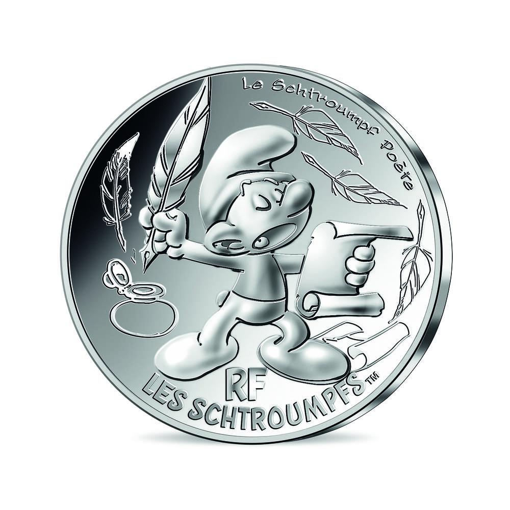 Pièce en argent 10€ - Schtroumpf poète