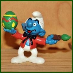 Schtroumpf qui peint un œuf