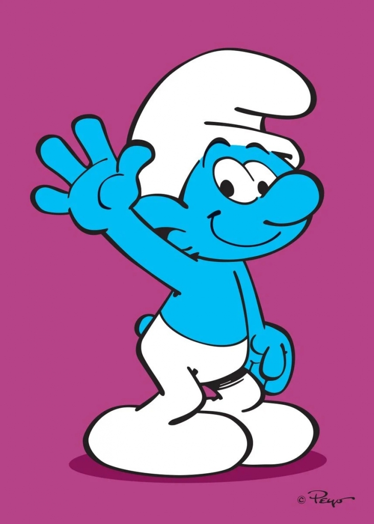 Impression sur tableau en métal - Schtroumpf