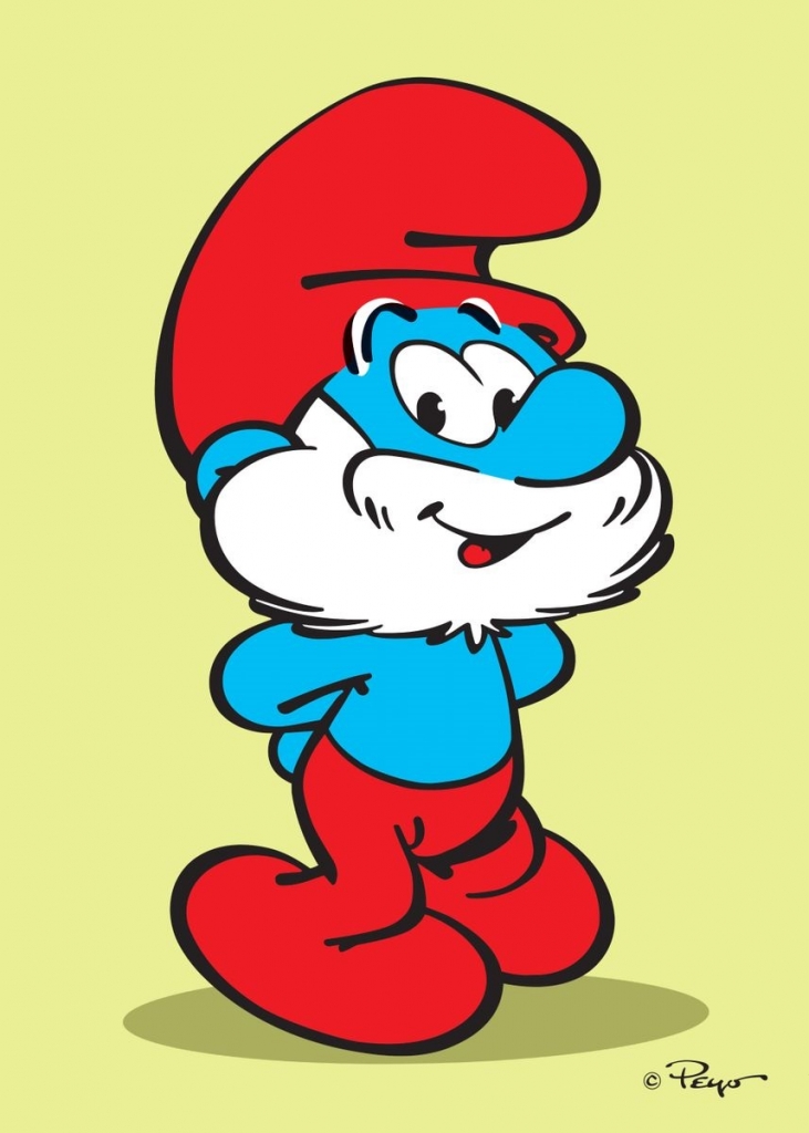 Impression sur tableau en métal - Grand Schtroumpf