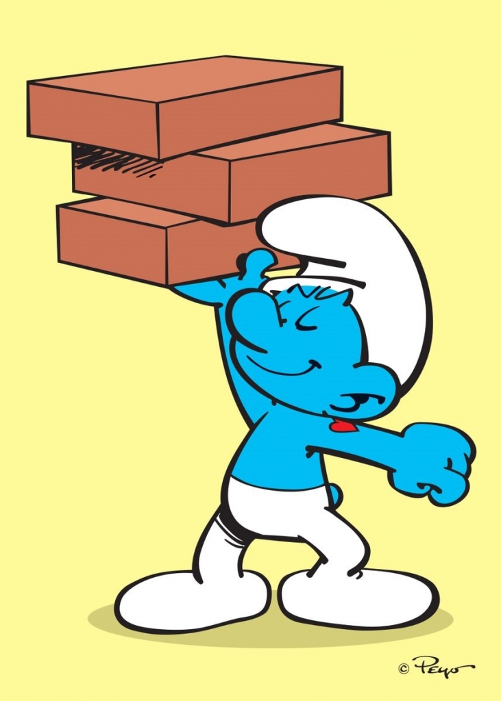 Impression sur tableau en métal - Schtroumpf Costaud