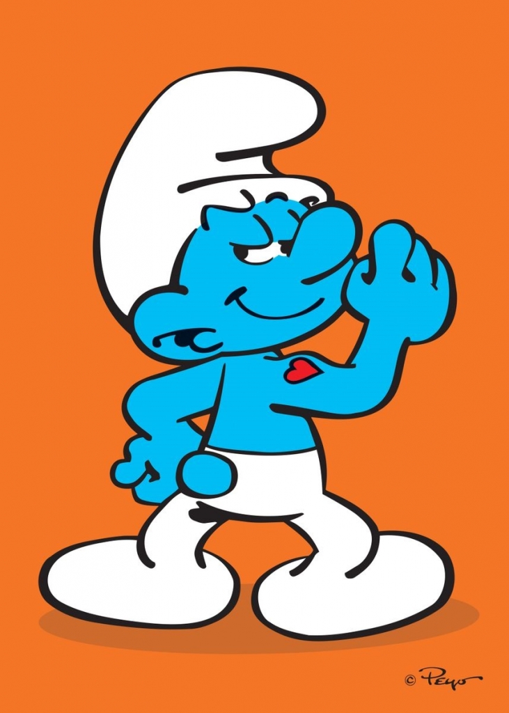 Impression sur tableau en métal - Schtroumpf Costaud