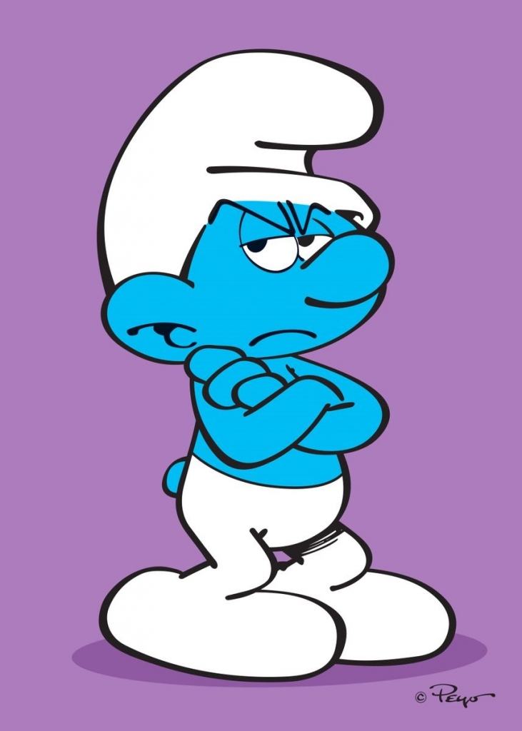 Impression sur tableau en métal - Schtroumpf Grognon