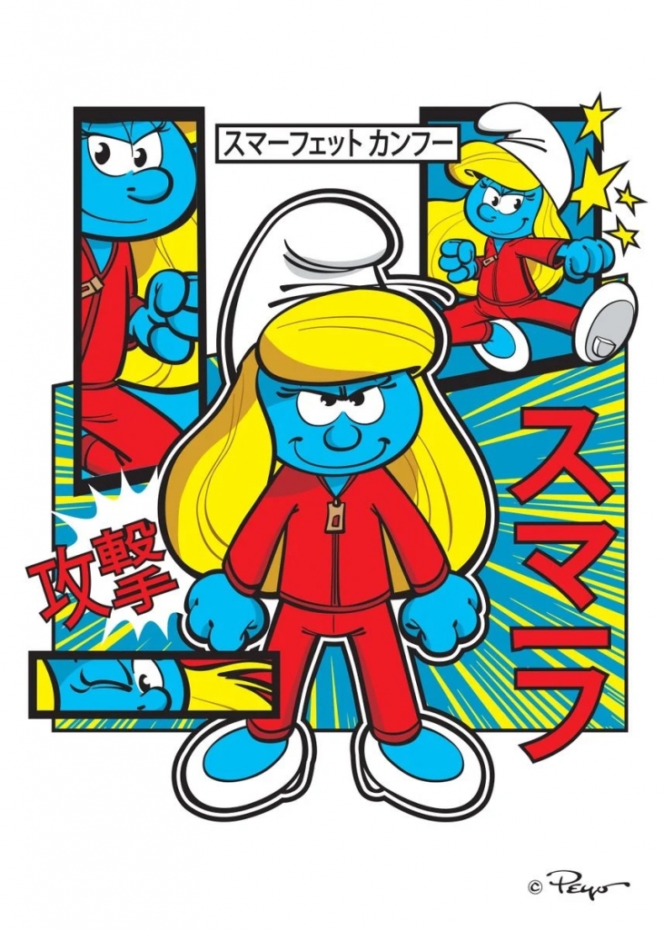 Impression sur tableau en métal - Schtroumpfette