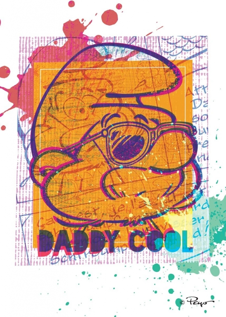 Impression sur tableau en métal - Grand Schtroumpf