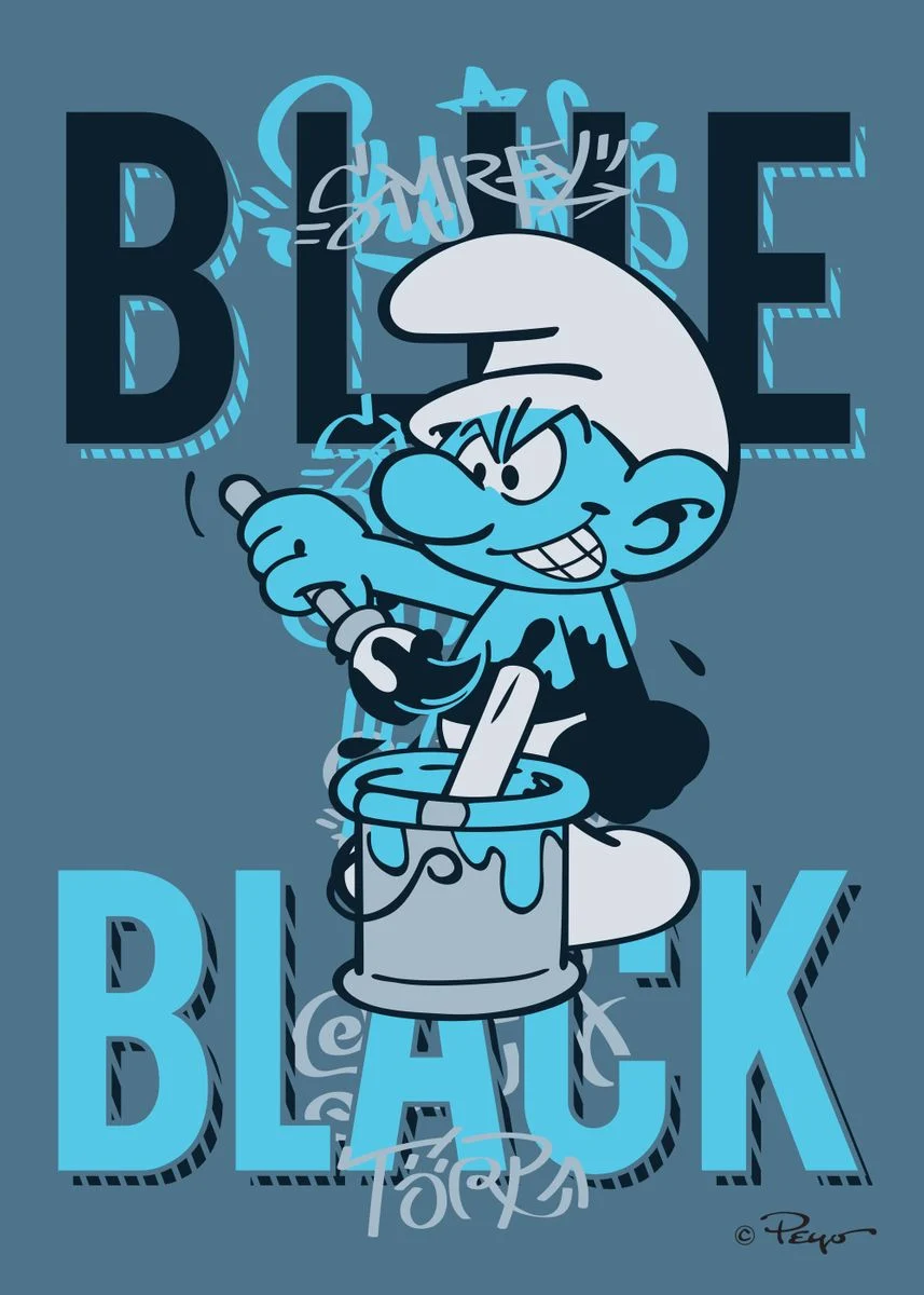 Impression sur tableau en métal - Blue Black