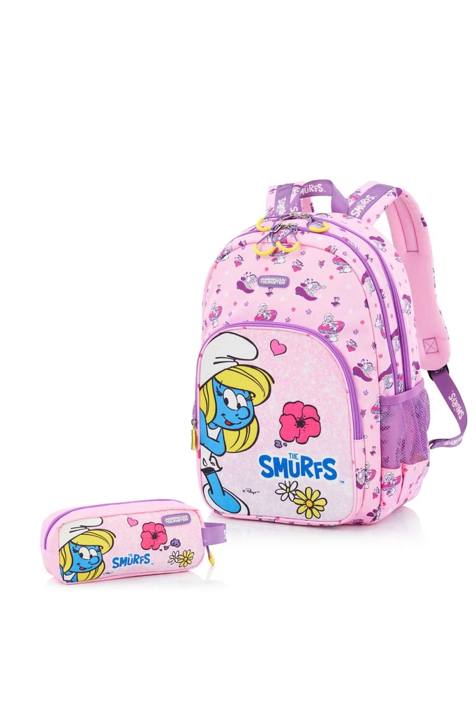 Smurfette backpack + case