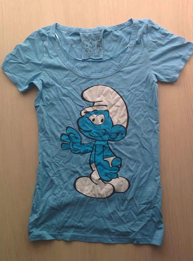 Pull and Bear - Tee-shirt Schtroumpf