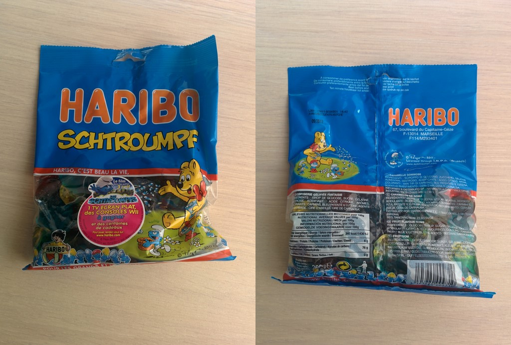 Paquet de bonbons Schtroumpfs