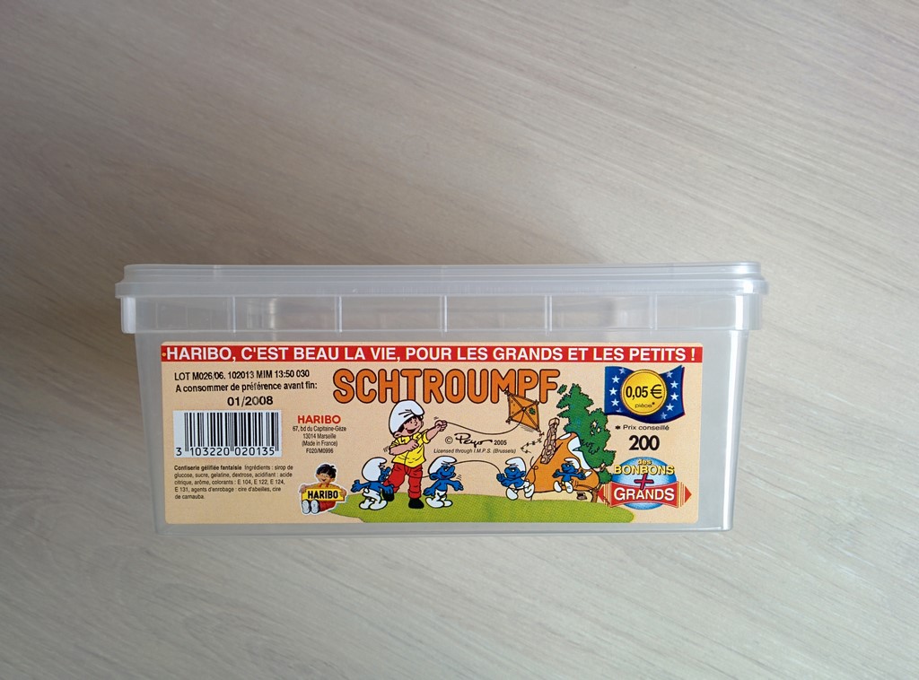 Boite de bonbons Schtroumpfs