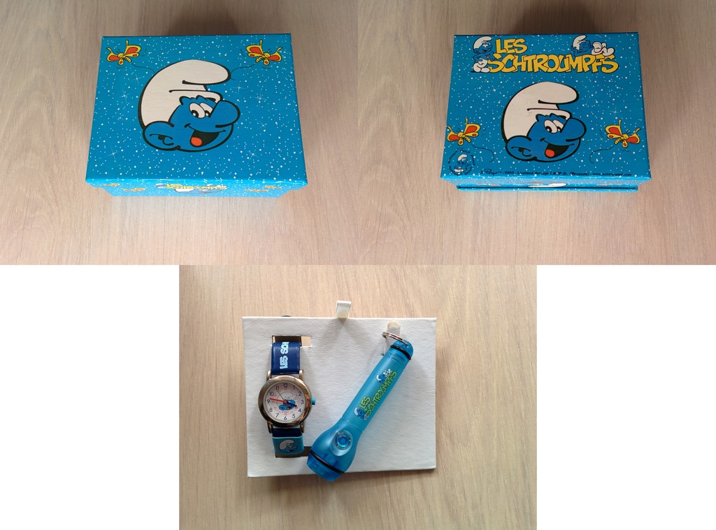 Coffret montre Schtroumpf & lampe de poche