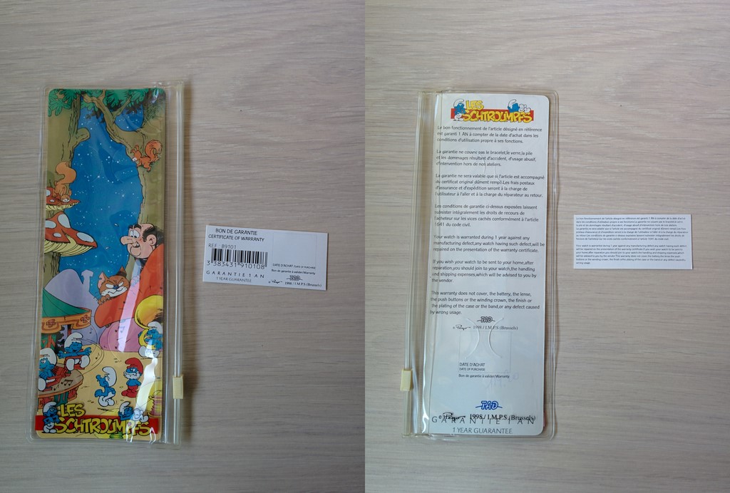Emballage de montre & garantie - 1998