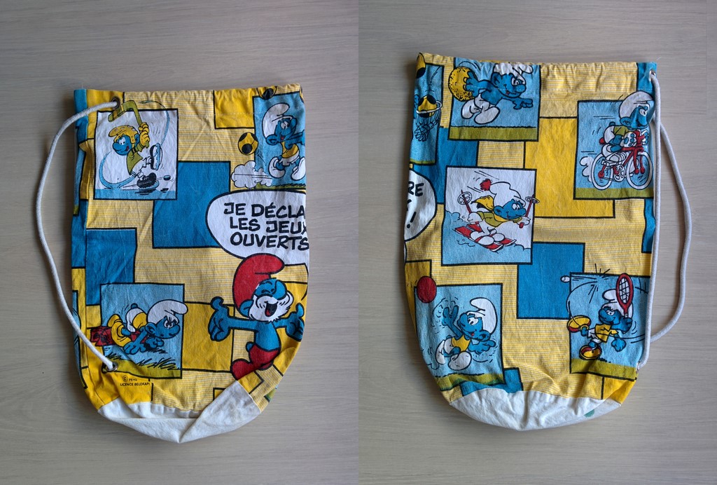 Sac Schtroumpfs qui font du sport