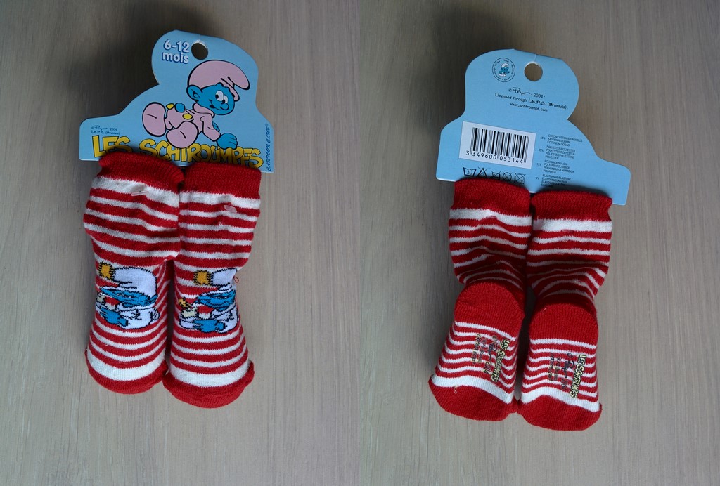 Paire de chaussettes pour bébé - Schtroumpf Paresseux