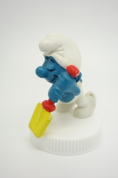 Schtroumpf endormi sur sa pelle (grand) - photo