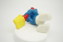 Schtroumpf endormi sur sa pelle (grand) - photo