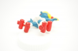 Schtroumpfette avec patins à roulettes - photo